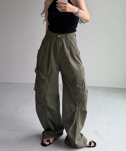 ラビットファー付きgoa ヴィンテージ カーゴパンツ wee9s（ウィークス） カーゴパンツ vintage like curve cargo pants