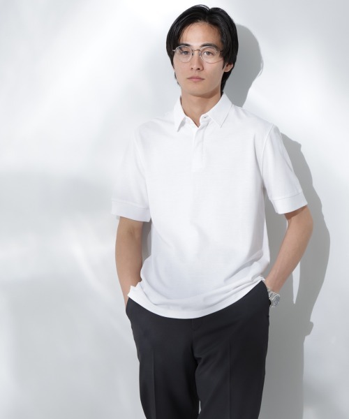 NANO universe ポロシャツ Anti Soaked(R) 汗染み防止 比翼