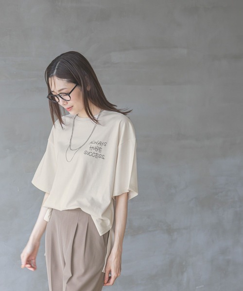 GLOBAL WORK tシャツ ヘビロッTEEワイドプリント半袖/289396