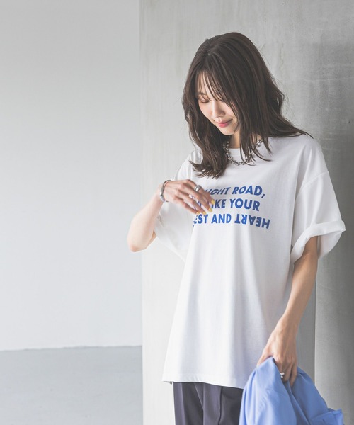 tomo57ページ 88/12 プリントTシャツ ワイド ２ 2ポイントショートスリーブワイドTシャツ[品番：JRDM0036121