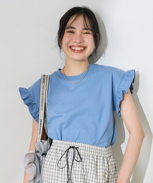 FREAK'S STORE tシャツ 袖フリル ノースリーブTシャツ