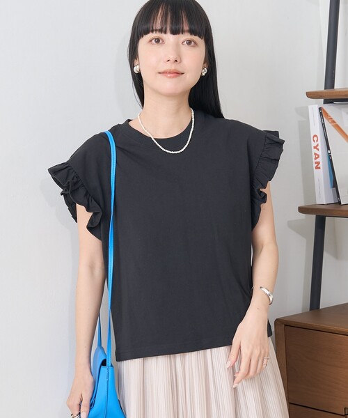 tシャツ フリルドロストノースリーブＴＯＰＳ レディース archives｜フリルドロストノースリーブTOPS | Rakuten Fashion