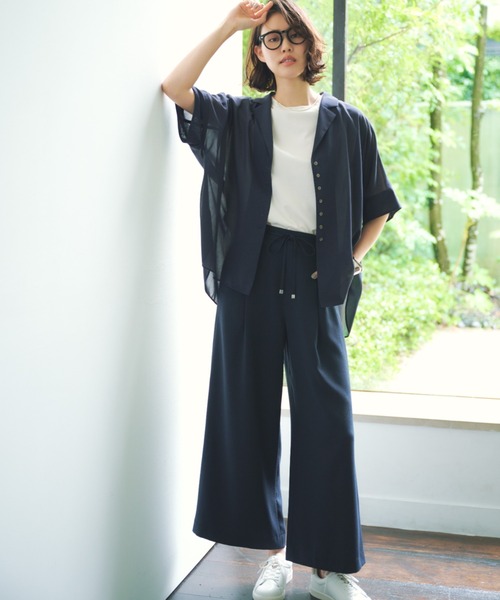 Elura パンツ サラサラリラクシーワイドパンツ「低身長サイズ