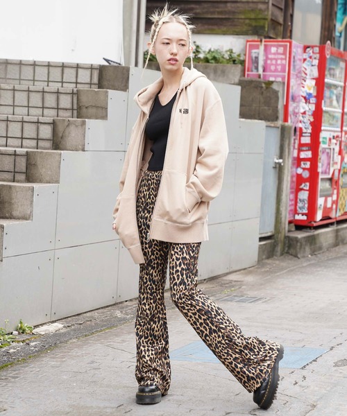 「X-girl」 ジップアップパーカー S ベージュ レディース