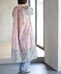 ワンピース 夏 半袖 プリント切替ノーカラーワ...の詳細画像3
