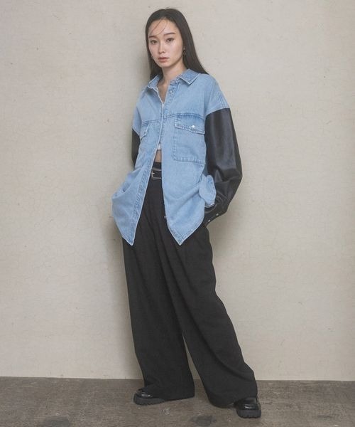 【美品】ジーナシス　デニムジャケット JEANASIS 「JEANASIS」 デニムジャケット FREE ブルー