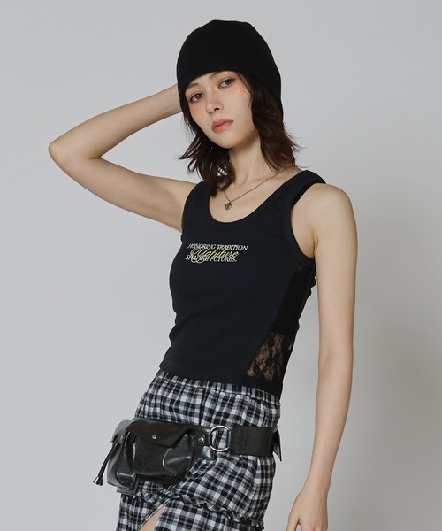 新品　yori 黒　タンクトップ　ノースリーブ　バックプリントタンクトップ KOEISTORE タンクトップ レディース 春 夏 春夏 白 黒