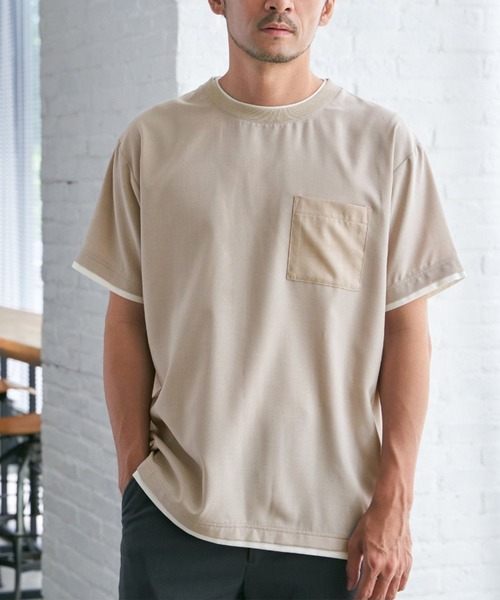 ikka（イッカ） tシャツ 「お得だ値」イージーケアリネンライクシャツT