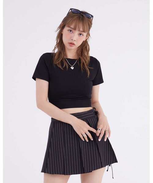 DIP IN CHOCOLATE スカート プリーツラップスカート「DIP CHOCOLATE