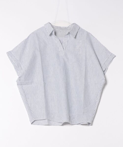 Grand PARK ブラウス シャツ 爽やか吸水速乾リネン 襟付き
