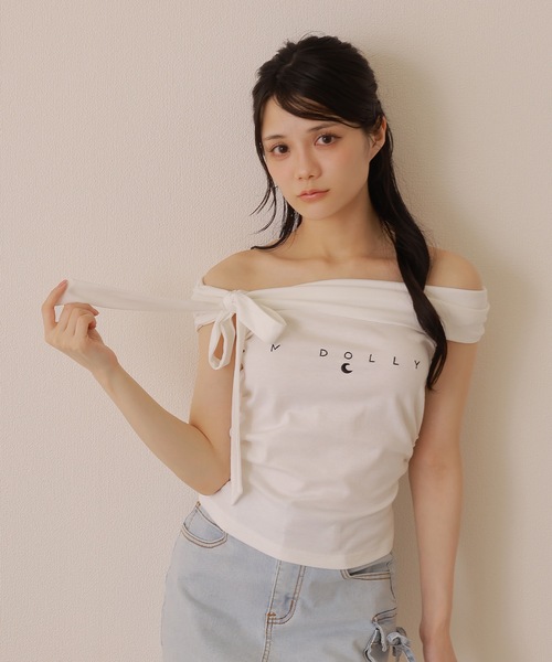 tシャツ *M DOLLY original* bardot logo tops/バルドーロゴトップス レディース