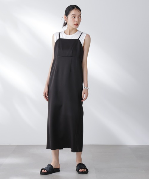 ワンピース レースロングジレ×キャミワンピースセットの画像