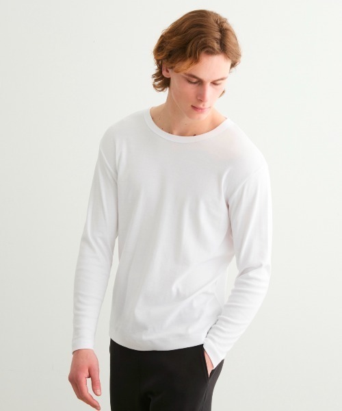 「three dots」 長(zhǎng)袖Tシャツ MEDIUM ホワイト メンズ