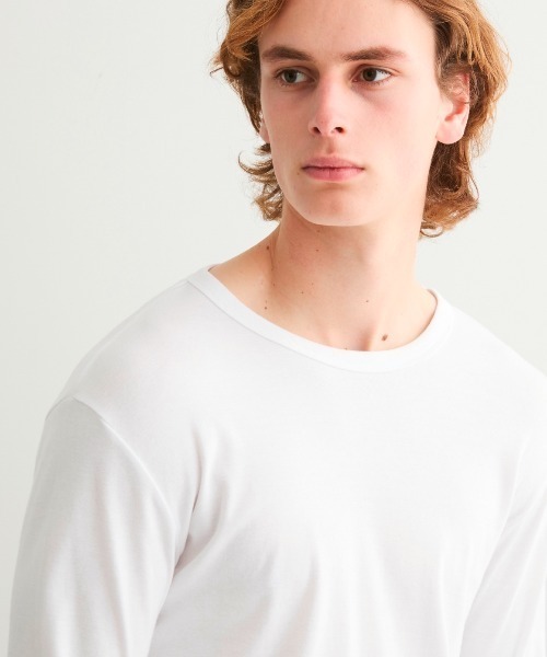 「three dots」 長(zhǎng)袖Tシャツ MEDIUM ホワイト メンズ