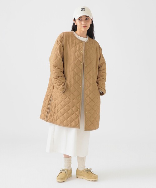 B：MING by BEAMS ノーカラーコート コート キルティング ノー