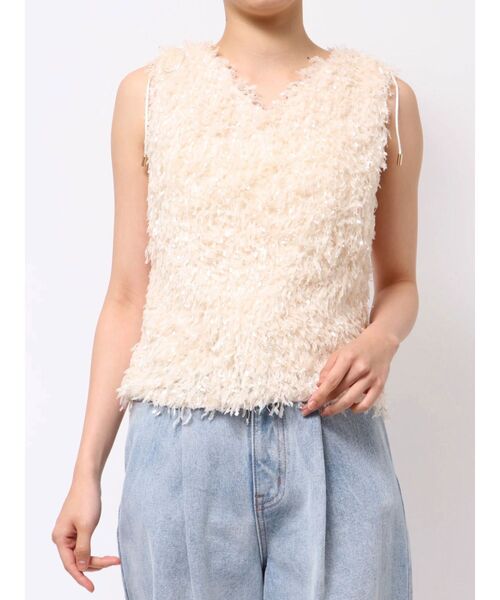 今季　ラグナムーン　フェザーライクVネックトップス フェザーライクVネックトップス｜ラグナムーンの通販｜&mall