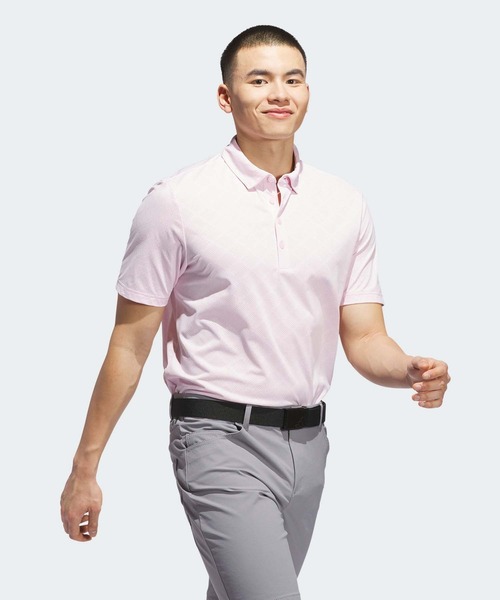 サイズ：M ADIDAS GOLF アディダスゴルフ 2023年 AEROREADY 半袖ポロシャツ ボタンダウン  レッド系 [240101434099] ゴルフウェア メンズ ストスト ADIDAS GOLF アディダスゴルフ 2023年モデル 半袖ポロシャツ