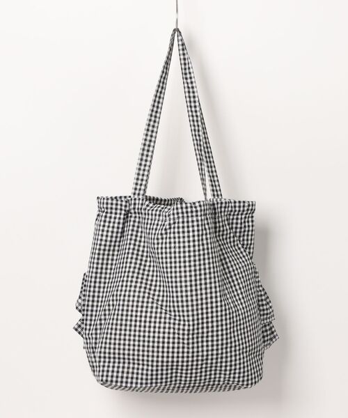 lululemon チェック柄トートバッグ シルバーのロゴ付き VIBGYOR トートバッグ Mignonjour/フリルチェック柄トートバッグ