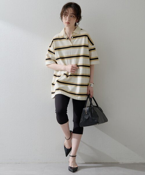 ポロシャツ ポロ 「THE PAUSE」ボーダーBIGポロシャツ レディース THE PAUSE ポロシャツ ポロ 「THE PAUSE」ボーダーBIGポロシャツ