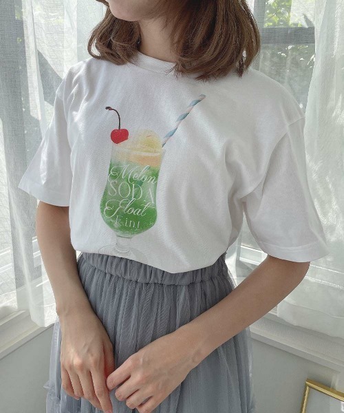 F i.n.t（フィント） tシャツ クリームソーダプリントTシャツ