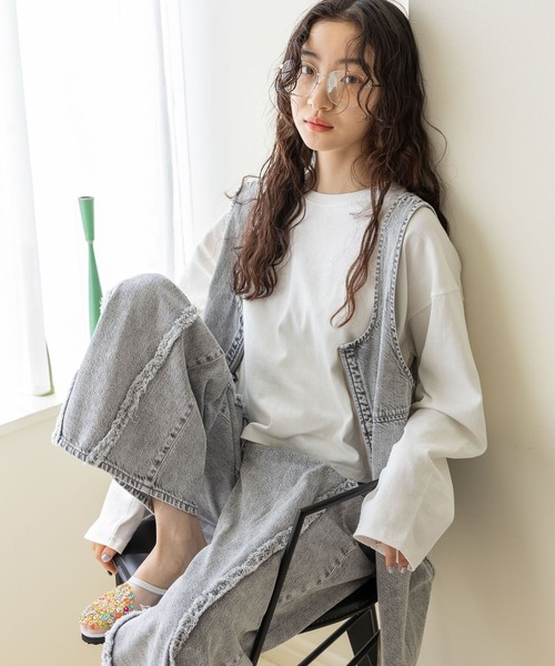「niko and...」 デニムパンツ LARGE ライトグレー レディース_画像4