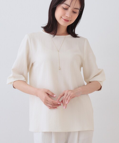 INDIVI（インディヴィ） ブラウス シャツ 「ラメ」シンプルTブラウス 