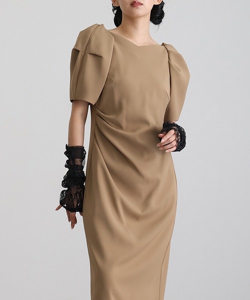 atlo ドレス バッグビジューレースアームカバーパーティー ドレス