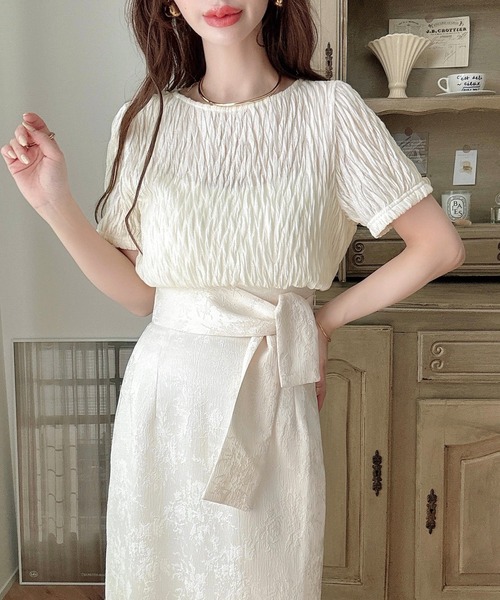 「Meiru」 半袖ブラウス MEDIUM ホワイト レディース_画像3