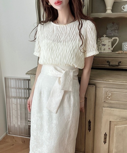 「Meiru」 半袖ブラウス MEDIUM ホワイト レディース_画像5