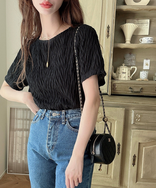 「Meiru」 半袖ブラウス MEDIUM ホワイト レディース_画像8