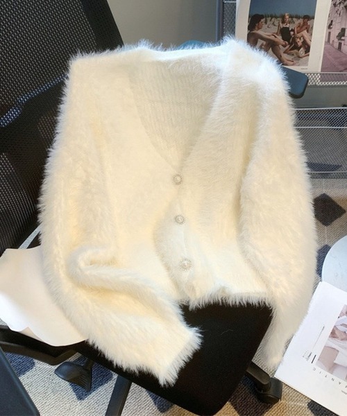 CADBURY（キャドバリー） カーディガン Vネックシャギーニット