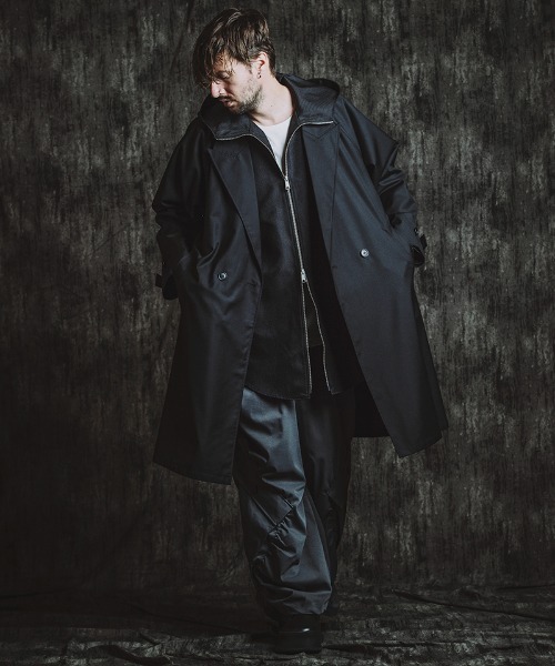 N.O.R.C 黒 ダブルブレスト ロングコート ダブルブレストロングコート | レディースファッション通販 - DHOLIC