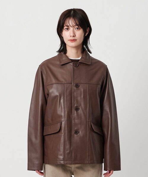  Craft レディース　レザー　ジャケット ファー付き襟2Wayレザージャケット[kd89] | レディースファッション