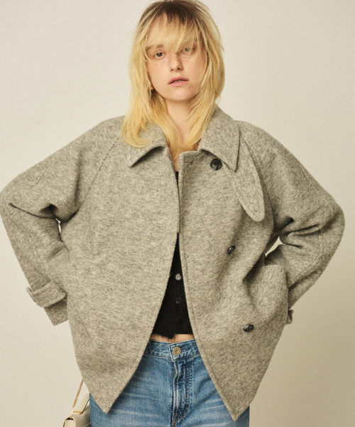 【ZARA】新品未使用品　ピーコート　ショート丈　ウール混　ブラック　M 2025年最新】ZARA 着丈：ショート レディース ピーコート・ウール