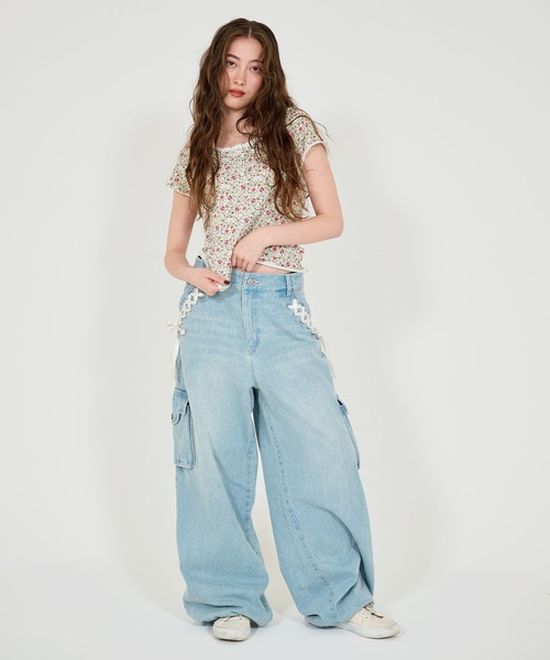 「TINA：JOJUN」 半袖カットソー M ホワイト系その他 レディース_画像4