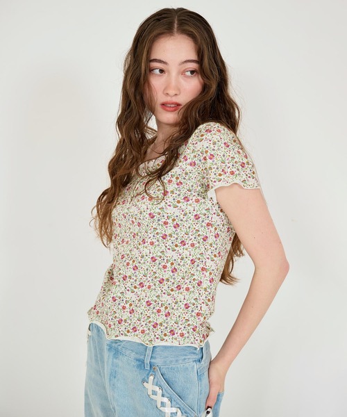 「TINA：JOJUN」 半袖カットソー M ホワイト系その他 レディース_画像6