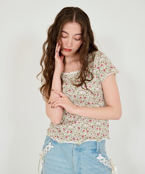 「TINA：JOJUN」 半袖カットソー M ホワイト系その他 レディース_画像7