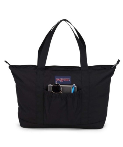 黒キャンバス トートバッグ ジッパーポケット付き JANSPORT（ジャンスポーツ） トートバッグ 「JANSPORT/ジャンスポーツ
