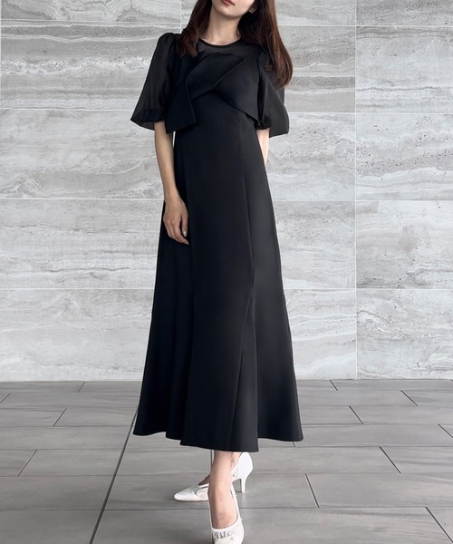 「JUNOAH」 半袖ワンピース X-LARGE アイボリー レディース_画像4
