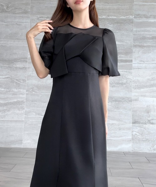 「JUNOAH」 半袖ワンピース X-LARGE アイボリー レディース_画像5