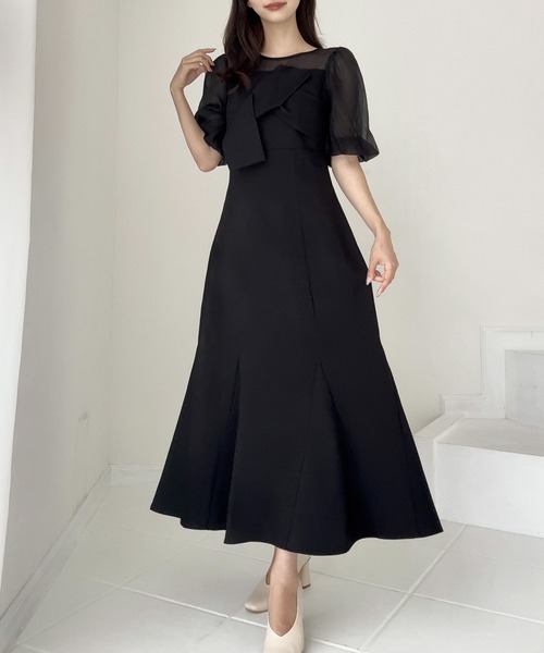 「JUNOAH」 半袖ワンピース X-LARGE アイボリー レディース_画像6
