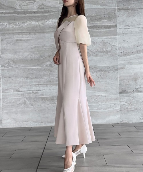 「JUNOAH」 半袖ワンピース X-LARGE アイボリー レディース_画像9