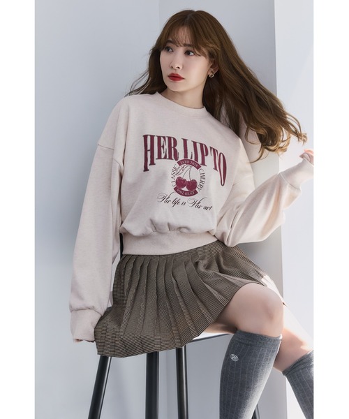 Her lip to スウェット Her lip to トレーナー スウェット Classic Cherry Sweatshirt