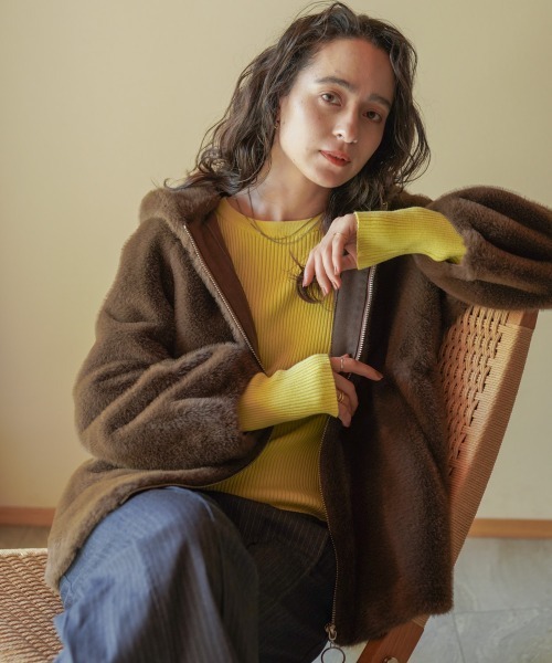 Bou Jeloud（ブージュルード） コート アウター フェイクファーコート