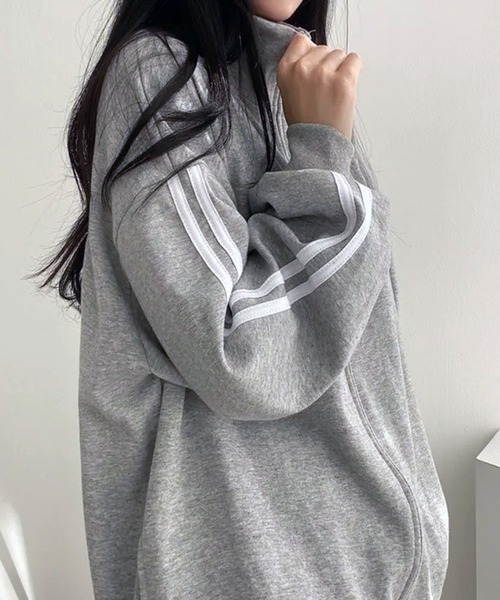 ジャージ サイドラインZIPパーカー パンツ スウェットジャージ セットアップ 上下セット /韓国ストリート レディース | lulufa | 06