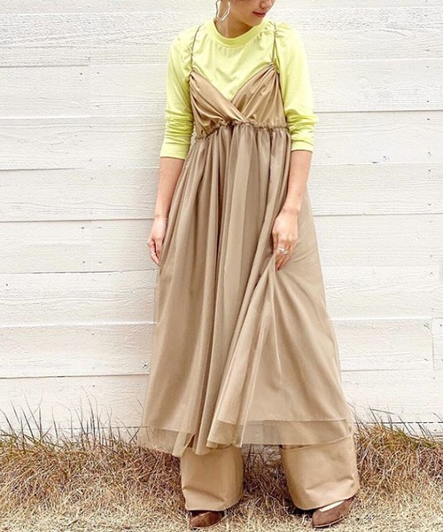 CAST:（キャスト コロン） キャミソールワンピース M ベージュ  