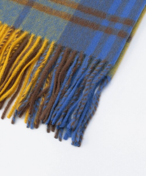 青と黄のニットストール MICO COULIER（ミコクリエ） ストール マフラー 「TWEEDMILL/ツイード