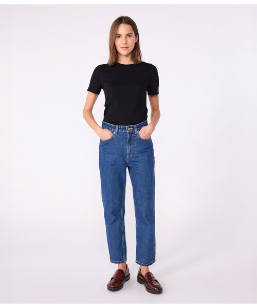 「PETIT BATEAU」 半袖Tシャツ X-SMALL ネイビー レディース_画像2