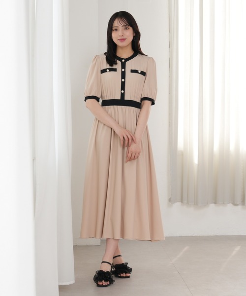 「ASTORIA ODIER」 半袖ワンピース MEDIUM ネイビー レディース_画像3