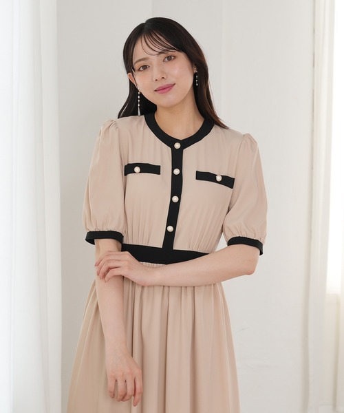 「ASTORIA ODIER」 半袖ワンピース MEDIUM ネイビー レディース_画像4